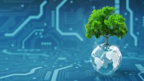 Green Computing, Green Technology, Green IT, csr, and IT ethics Concept.