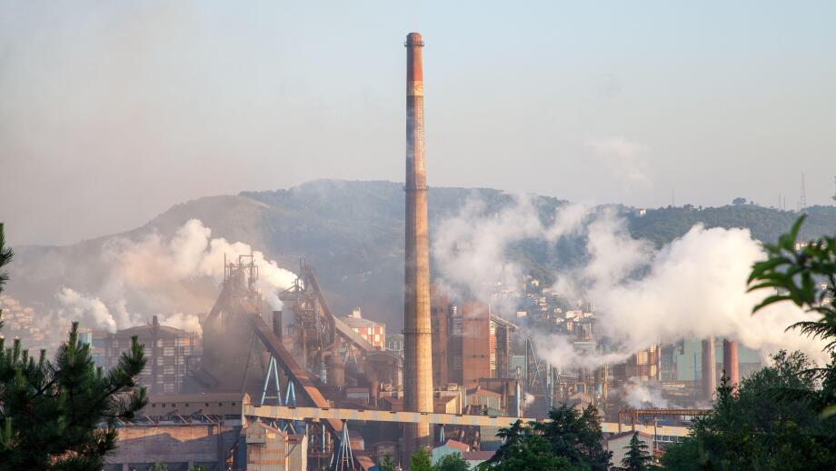 Eregli, Zonguldak  Turkey - 05202013: 
A view from the production process at Eregli Iron and Steel Factory.