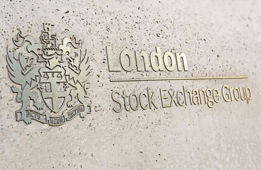 London Stock Exchange Sign, London, United Kingdom.