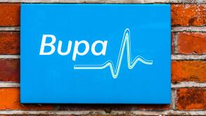 BUPA healthcare insurance sign on wall