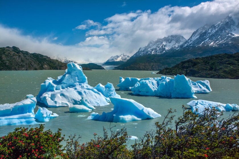 Icebergs in Grey Lake, Patagonia, Chile, LatAm, Adobe, icy, cool, 575