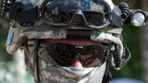 Modern American soldier in battle dress at Military Re enactment