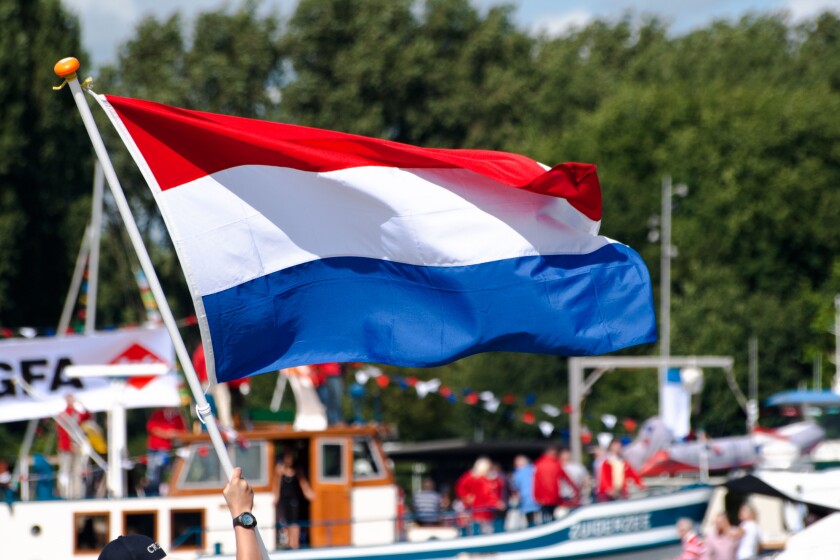 Dutch flag waved during SAIL Amsterdam 2010
