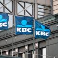 Sign of the KBC bank and insurance company in Molenbeek, Brussels Capital Region, Belgium, OCT 22, 2024