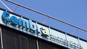 The logo of Cembra Money Bank is seen at its headquarters in Zurich, Switzerland July 1, 2019.     REUTERS/Arnd Wiegmann