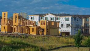 New houses- townhomes construction in Castle Rock Colorado US.