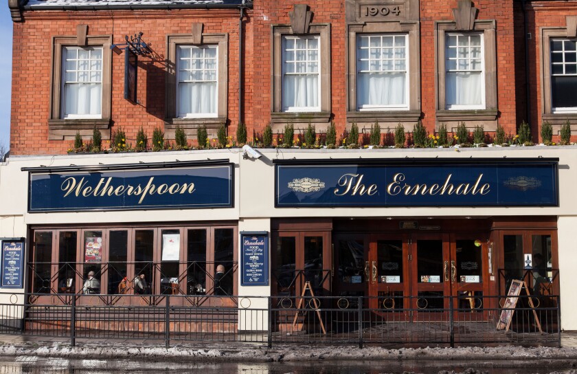 A Wetherspoon public house, The Ernehale in Arnold, Nottingham, England, U.K.