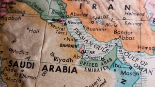 Map of the Persian Gulf, Saudi Arabia, Iran