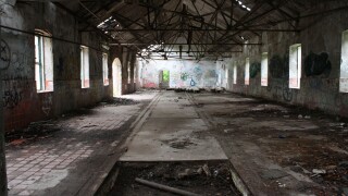 demolished factory interior warehouse