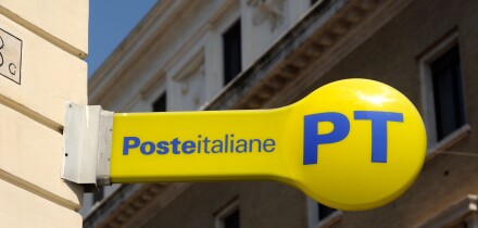 Italy, Rome, Poste italiane, post office sign
