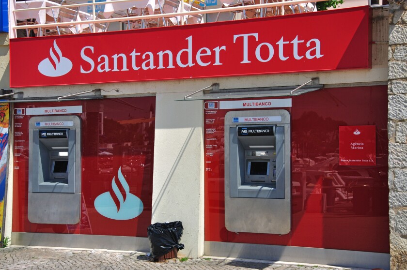 Santander Totta Bank cash machines, Vilamoura Marina, Vilamoura, Faro District, Algarve Region, Portugal