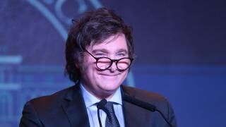 Buenos Aires, Argentina. 19th Nov, 2023. Javier Milei from the far-right Liberty Advances coalition delivers a speech at his campaign headquarters in Buenos Aires, Argentina, Nov. 19, 2023. Javier Milei has won Argentina's presidential runoff against Econ