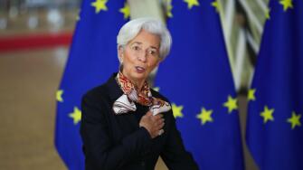 (191213) -- BRUSSELS, Dec. 13, 2019 (Xinhua) -- European Central Bank President Christine Lagarde arrives for the EU summit at the EU headquarters in Brussels, Belgium, Dec. 13, 2019. (Xinhua/Zhang Cheng)