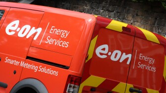 An E.on Energy Services van in a U.K. city.