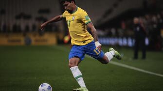 SP - Sao Paulo - 11/11/2021 - WORLD CUP 2022 PLAYOFFS, BRAZIL X COLOMBIA - Lucas Paqueta, Brazil player during a match against Colombia at Arena Corinthians stadium for the 2022 World Cup qualifiers. Photo: Ettore Chiereguini/AGIF/Sipa USA