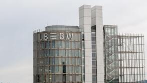 Stuttgart, Germany - July 28, 2021: Headquarter of LBBW (Landesbank Baden-Wurttemberg) - with logo.