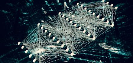 Artificial deep neural network, digital background, 3d illustration