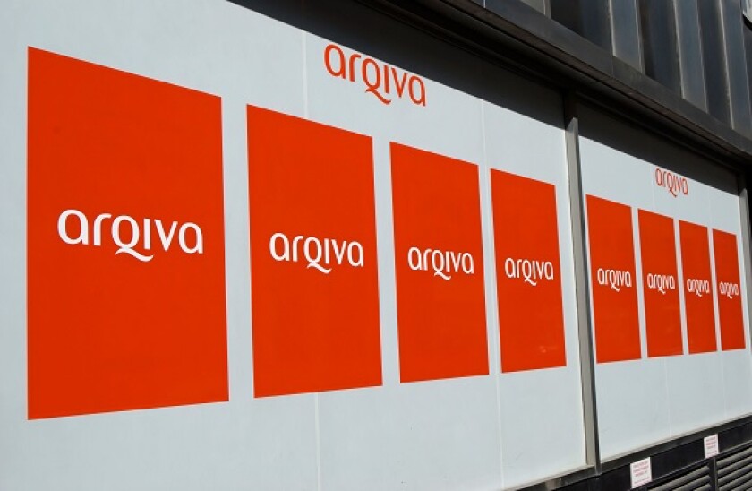 exterior window display at offices of media and communications company, arqiva, great titchfield street, london, england