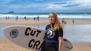 Fistral Beach  Cornwall, UK , 23/07/2023 Surfer against Sewage Izzy Ross , Campaigns Manager