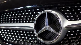Mercedes insignia on a luxury car