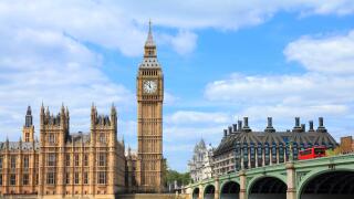 London, UK - Big Ben and Westminster Bridge.
