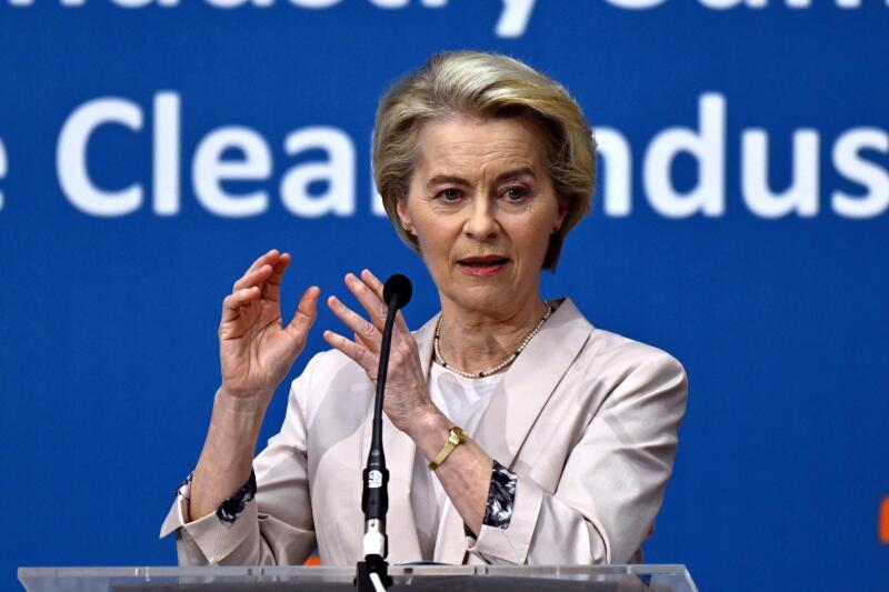 Antwerp, Belgium. 26th Feb, 2025. European Commission President Ursula Von der Leyen pictured at the Clean Industrial Deal Event, organized by Essenscia, in Antwerp, Wednesday 26 February 2025. One year after the launch of the Antwerp Declaration at BASF 
