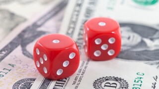 Dice luck gambling from Alamy 5May22 575x375
