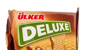 Winneconne, WI - 25 October 2018:  A package of Ulker deluxe hazelnut wafers from Turkey on an isolated background.