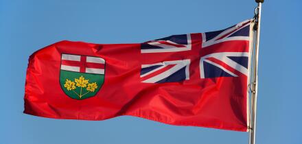 Ontario Flag in the wind
