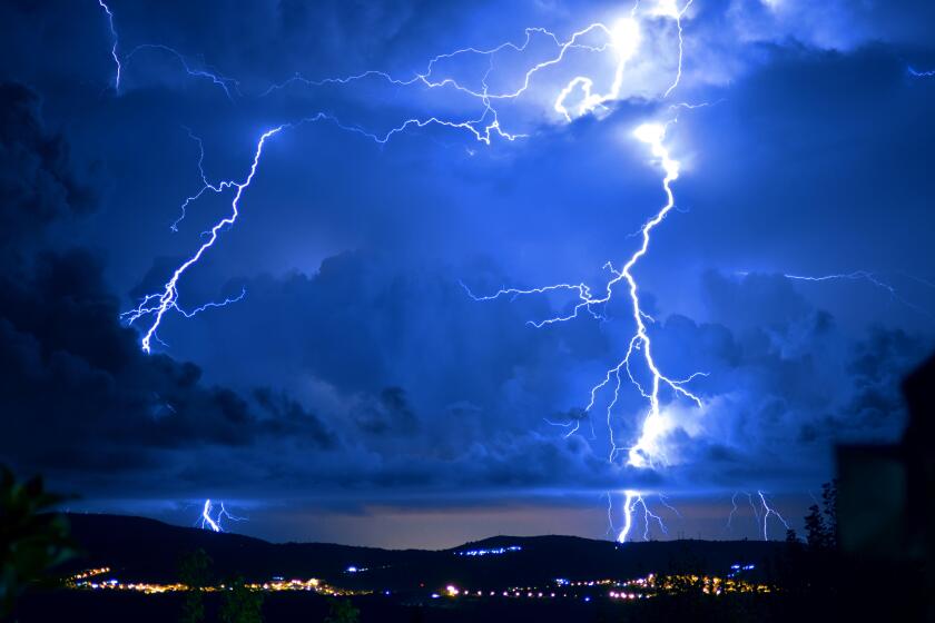 Dangerous storm with lightning and lightning