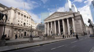 The Bank of England and the Royal Exchange, city of London, England