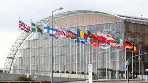 Kirchberg, Luxembourg - July 21, 2018: European investment bank building in Luxembourg