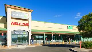 Frontage of Woolworths Supermarket, Shellharbour, New South Wales, NSW, Australia