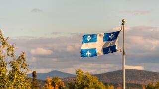 Quebec flag and fall colours