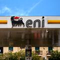 Bardolino, Italy - 10/31/2019: Eni S.p.A. in german Agip is an Italian multinational oil and gas company headquartered in Rome. The service station is
