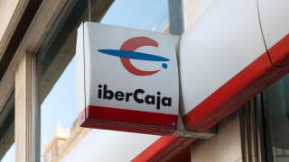 VALENCIA, SPAIN - SEPTEMBER 16, 2021: Ibercaja is a Spanish bank based in Zaragoza