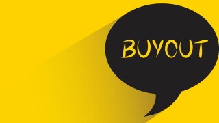 speech bubble yellow background with buyout word