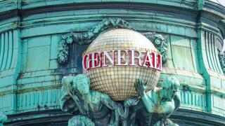 Wien, Austria - August 2023 Generali building, decorated with sculptures, located at Albertinaplatz square, in the historic city center.