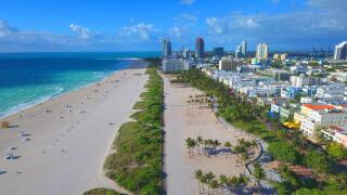 Aerial drone photo of Miami Beach