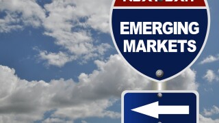 Emerging markets road sign