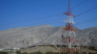 Electricity pylon, Muscat, Oman