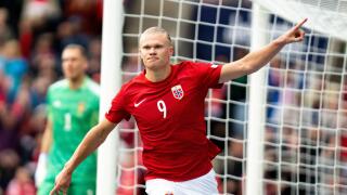 Oslo 20220612.Norway's Erling Braut Haaland cheers for 2-1 after scoring on a penalty kick during the football match in the Nations League between Norway and Sweden at Ullevaal Stadium.
Photo: Beate Oma Dahle / NTB