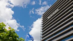 Headquarters of the Nykredit group, bank and mortgage-credit institute, at Kalvebod Brygge in Copenhagen, Denmark.