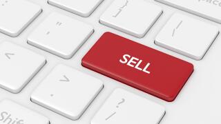 3d render closeup of computer keyboard with sell button