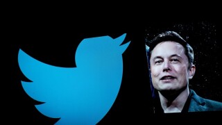 Rome, Italy, Italy. 26th Apr, 2022. In this photo illustration, Elon Musk is seen displayed on a smartphone with a background of the Twitter logo. after Elon Musk's $44 billion acquisition of social media platform Twitter. (Credit Image: © Andrea Ronchini
