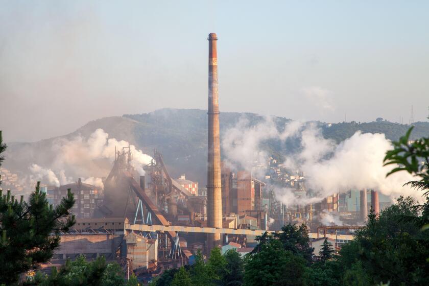 Eregli, Zonguldak  Turkey - 05202013: 
A view from the production process at Eregli Iron and Steel Factory.