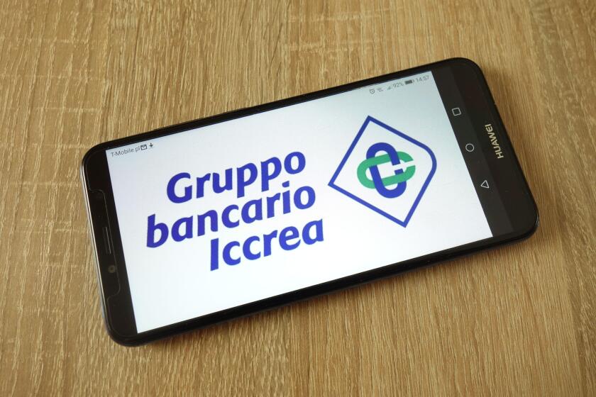 Gruppo Bancario Iccrea logo displayed on smartphone