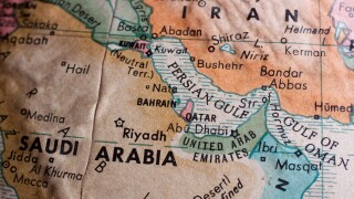 Map of the Persian Gulf, Saudi Arabia, Iran