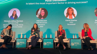 From left: Michaela Jeffery-Morrison, Founder & MD - Women in Technology World Series, Kate DeLoach, AVP Wholesale Solutions - AT&T, Carrie Charles, CEO – Broadstaff, and Jennifer Ragsdale, Chief Administrative Officer and Senior Vice President - UNITI