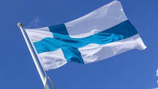 flag of Finland flying in the wind